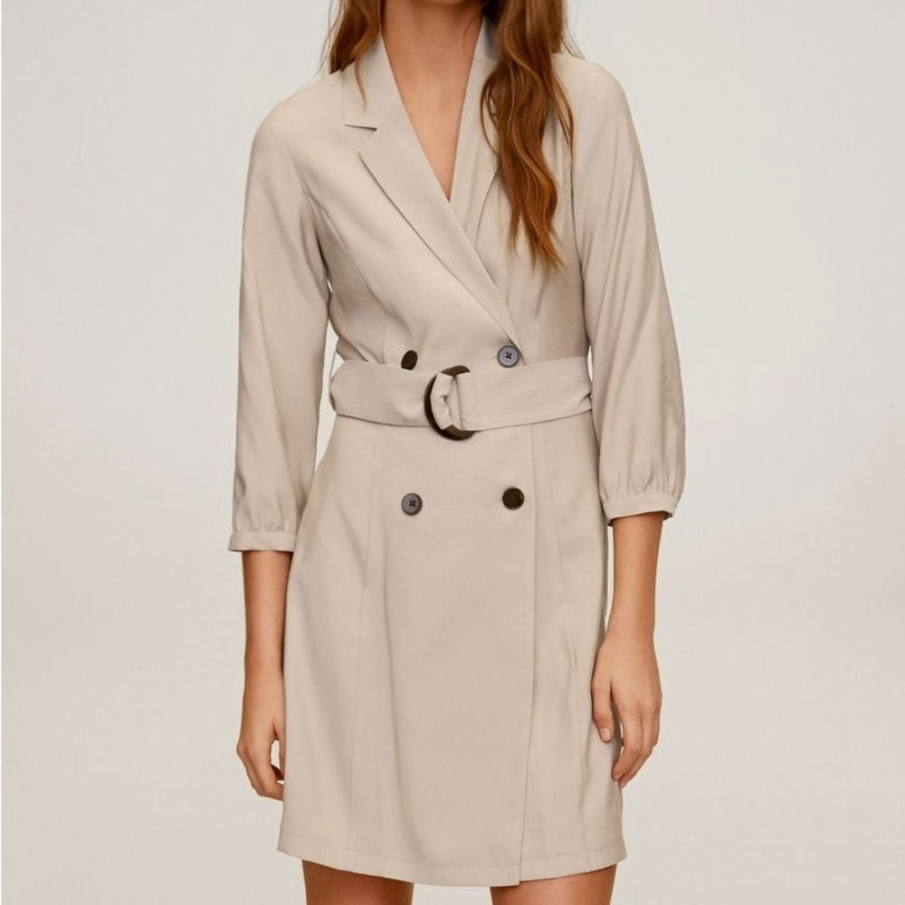 Mango Buttoned Wrap Dress New
